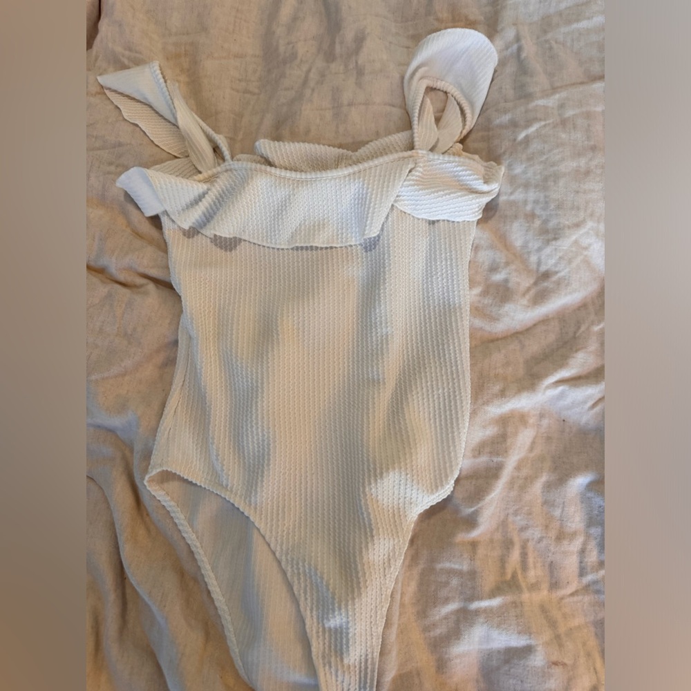 White Ribbed Bodysuit - Caution to the Wind